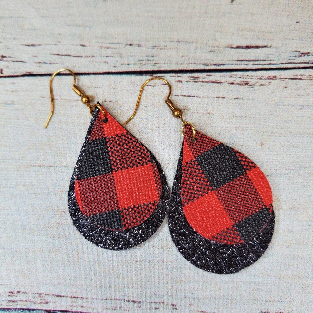 3/$15 Faux Leather Earrings